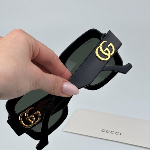 Gucci GG1547S 001 BRAND NEW Sunglasses Black Grey Women Square main image 11